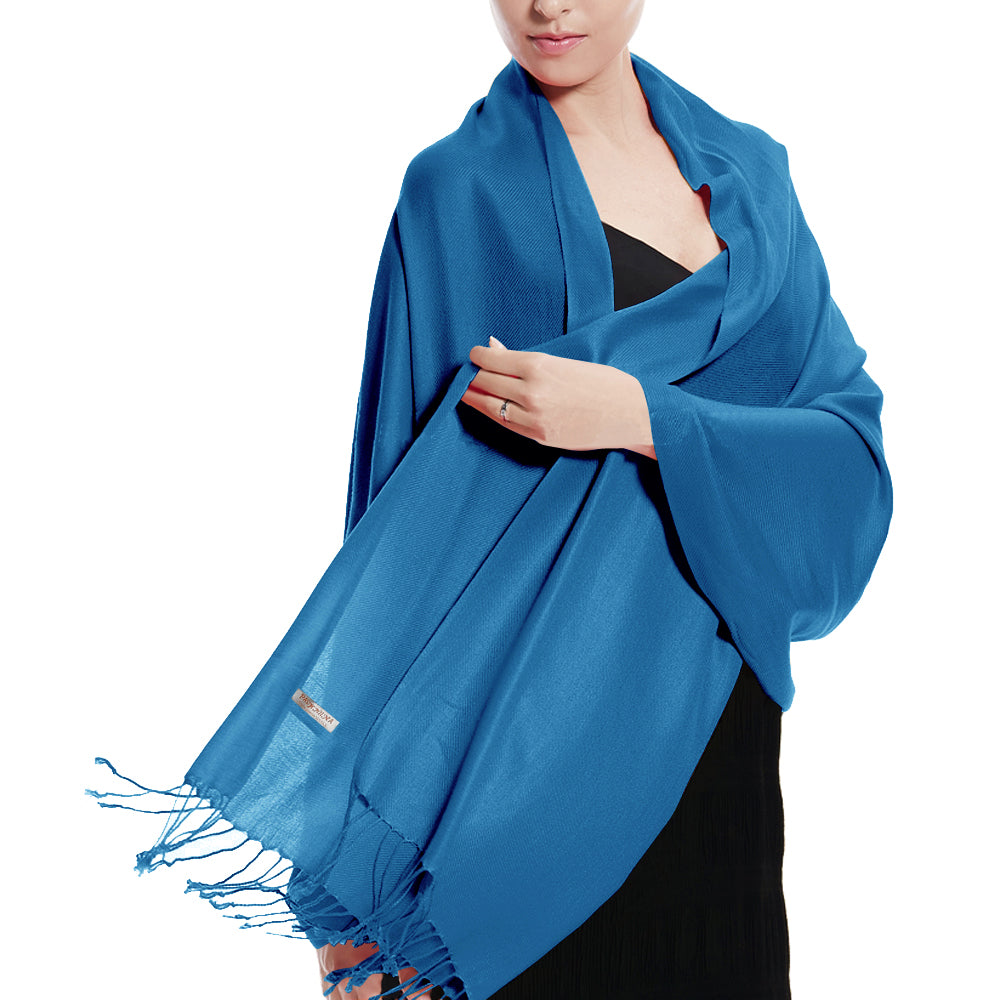 Audhol Pashmina Wraps For Women Large Scarf Women's Long Blanket Chunky Oversized Winter Fall Warm Big Scarves Wrap Shawl Sky Blue One Size